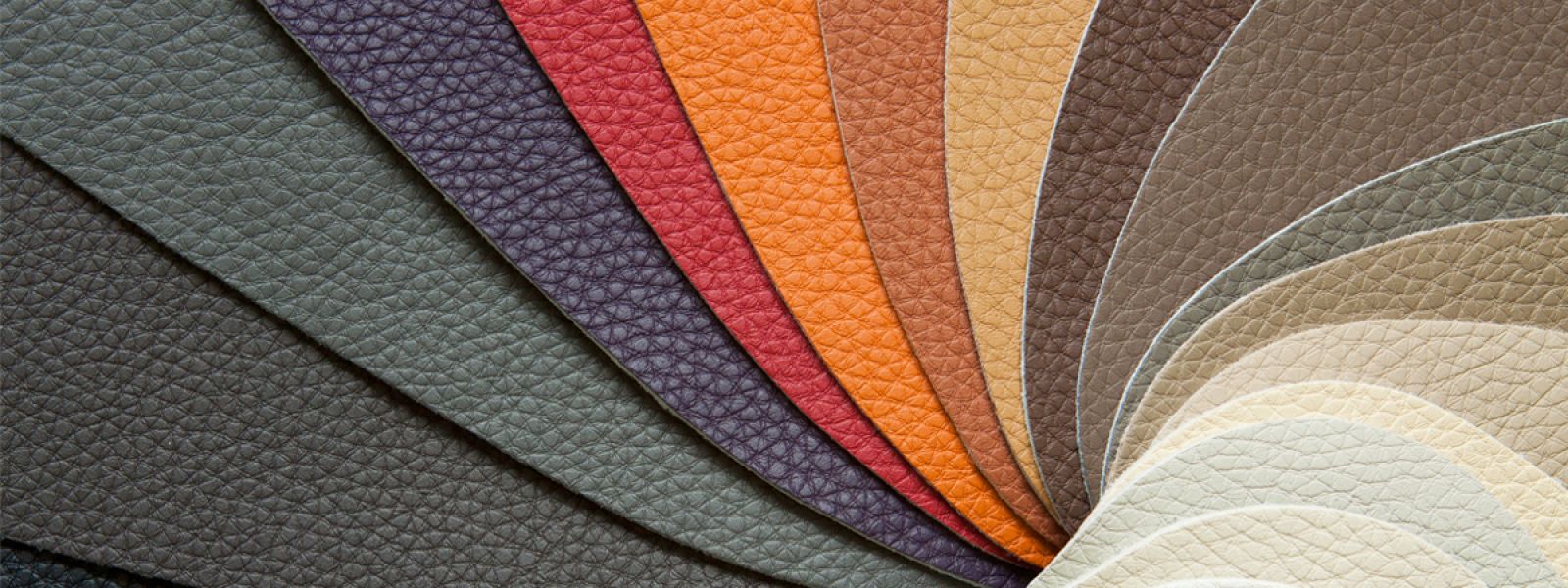 tagli di pelle in diversi colori posti a ventaglio